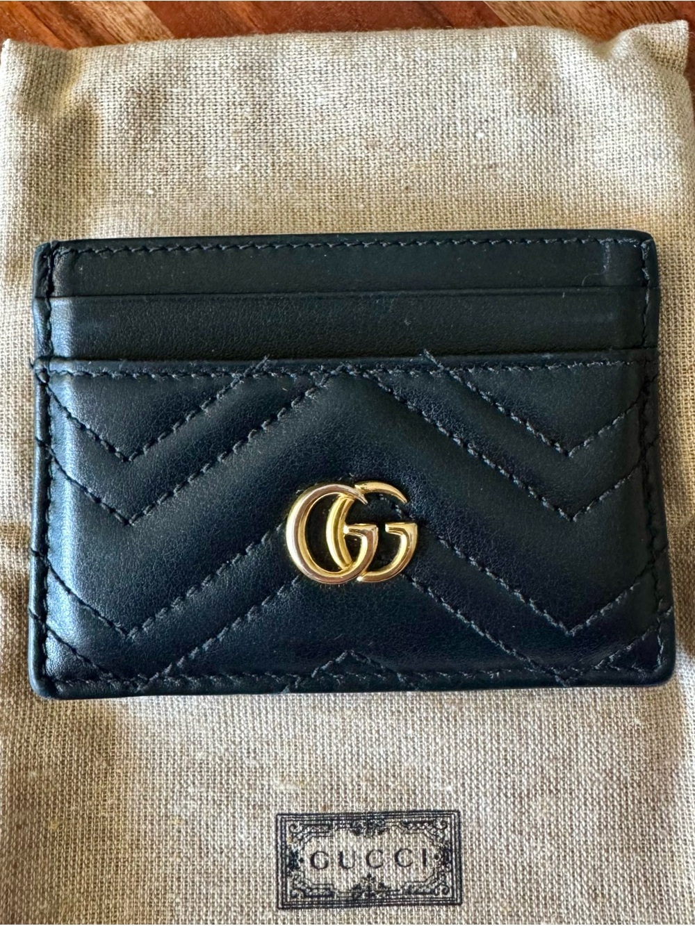 Gucci Black GG Marmont Quilted Leather Card Case - Picture 3 of 8